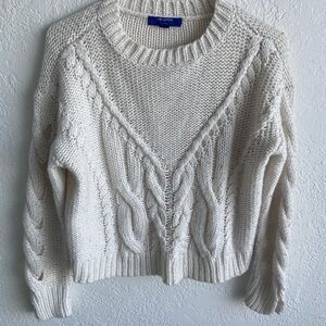 Long sleeve white sweater